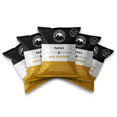 GARABATOS - Papas Miel Mostaza 100g Monterojo 5 Pack