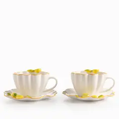 AMBIENTE GOURMET - Pocillo y plato Limonetta set x2