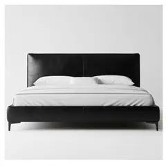 22 GRADOS DECORACION - Cama Simona Queen En Cuero Natural Negro 170cm x 200cm