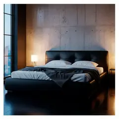 22 GRADOS DECORACION - Cama Heavy Doble En Cuero Natural