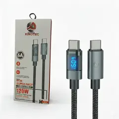 GENERICO - Cable cargador carga rápida C A Tipo C 1 Mtrs pantalla de potencia 120W