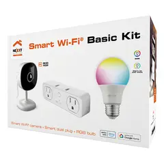 NEXXT SOLUTIONS - Kit Nexxt Camara 2K WiFi + Toma Corriente + Bombillo LED