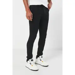 KOAJ - Jean súper skinny negro con 5 bolsillos y tiro bajo Hombre