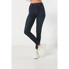 KOAJ - Jean súper tiro alto jegging azul intenso con ajuste c Mujer