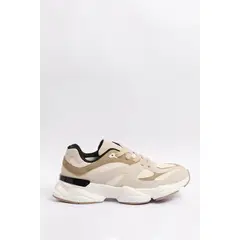 KOAJ - Tenis cremas de plataforma con cortes en contraste Mujer