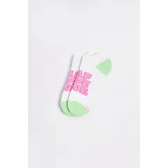 KOAJ - Medias tobilleras unicolores con texto y contrastes Mujer