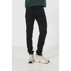 KOAJ - Jean negro skinny con bolsillos tiro bajo y ajuste ce Hombre
