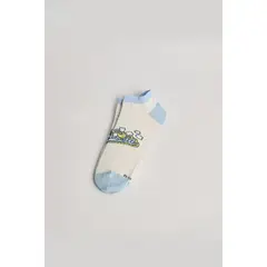 KOAJ - Medias cremas tobilleras con diseño college en frente Hombre