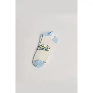 KOAJ - Medias cremas tobilleras con diseño college en frente Hombre