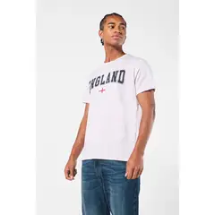 KOAJ - Camiseta lila clara con diseño college y manga corta Hombre