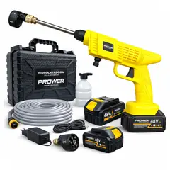 PROTOOL - Pistola Hidrolavadora Inalámbrica Portátil Recargable Para Vehiculos Autos Motos 6 en 1