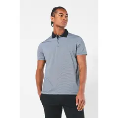 KOAJ - Camiseta polo a rayas azul intensa en algodón Hombre