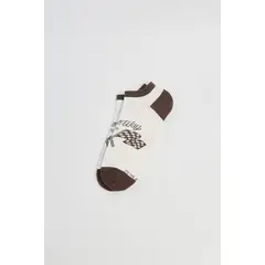 KOAJ - Medias tobilleras cremas en algodón con diseño racer Hombre