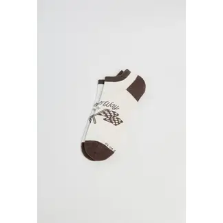 KOAJ - Medias tobilleras cremas en algodón con diseño racer Hombre