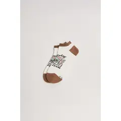 KOAJ - Medias cremas tobilleras con diseño racer y contrastes Mujer