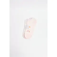 KOAJ - Medias tobilleras rosadas a cuadros con diseño místico Mujer