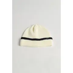 KOAJ - Gorro tejido unicolor con doblez y franja en contraste Hombre