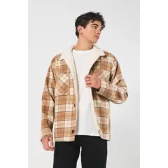 KOAJ - Chaqueta naranja cuello tipo truck en tela contraste HOMBRE