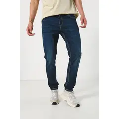 KOAJ - Jean skinny azul oscuro ajustado con tiro bajo Hombre