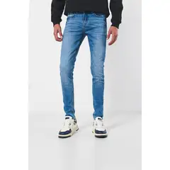 KOAJ - Jean skinny tiro bajo azul con ajuste ceñido y bolsill Hombre