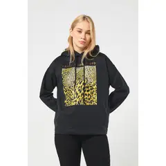 KOAJ - Buso con capota para mujer oversize estampado en frente a MUJER