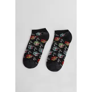 KOAJ - Medias negras tobilleras con contrastes y artes de animal HOMBRE