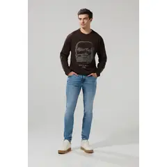 KOAJ - Jean azul medio skinny ceñido con tiro bajo y bolsillo Hombre