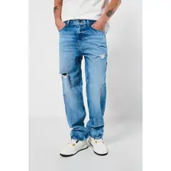 KOAJ - Jean azul claro 90´S vintage con bota ancha y rotos Hombre