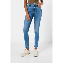 KOAJ - Jean jegging azul claro tiro alto ajustado con bolsill Mujer