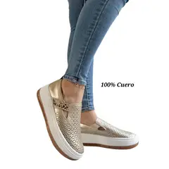 EVEGONZ - Zapato Casual en Cuero Calzado Deportivo de Mujer
