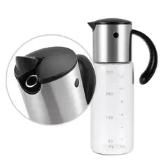 BIGCENTER - Botella Dispensadora De Aceite Vinagre- 350ml-Acero Inoxidable-Vidrio