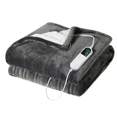 GENERICO - Cobija Termica Electrica Temperatura Ajustable 35-55 Grados Manta Gris Oscuro 110v