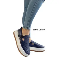 EVEGONZ - Zapatos de Cuero Calzado Cómodo Casual de Mujer