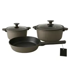 RENAHOUSE - Bateria Cocina Ollas 5 Piezas Marmol Antiadherente Premium