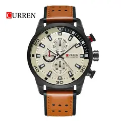 CURREN - Reloj 8250 Café-Champaña Diseño Elegante