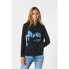 KOAJ - Buzo azul intenso con capota y diseño futurista Mujer