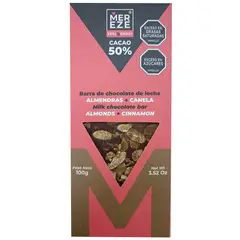 MEREZE - Brr MERERZE 100grs SemiDark 50% +Almendras+Canela