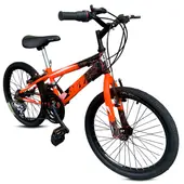 GENERICO - Bicicleta para Niño Rin 24 / 18 cambios Naranja Negro 2025