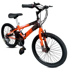 GENERICO - Bicicleta para Niño Rin 24 / 18 cambios Naranja Negro 2025