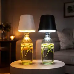 GENERICO - Lámpara LED para Botellas Recargable Decorativa LAMPB10NEGRO