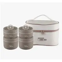 GENERICO - Lonchera Portatil Porta Comida Termica De 4 Piezas Con Estuche FH-4PC