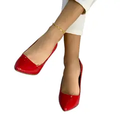 EVEGONZ - Zapatos de Mujer con Tacones 7 1/2 para Oficina Rojo