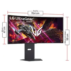LG - Monitor Gamer UltraGear 34” OLED Curvo 240Hz 003ms 34GX900A‑B