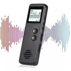 GENERICO - Grabadora De Voz Digital Portátil Periodística 32 GB Recargable Negro