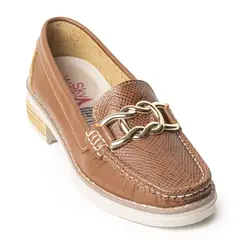 SKY WALK - Mocasines Clásicos con Tacón Bajo en Cuero 682NDNUDOMIEL