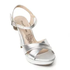 PRICE SHOES - Tacones con plataforma para mujer 542919PLATA