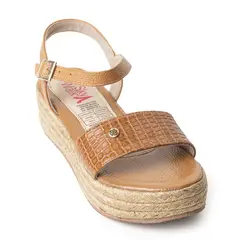 SKY WALK - Plataformas Altas en Yute de Capellada en Cuero 682YN-04MIEL