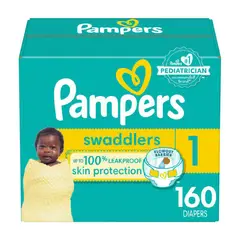PAMPERS - Pañales Hipoalergénicos para Bebes Talla 1 / 160 Unidades