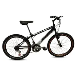 ATILA - Bicicleta de Montaña Rin 24 para Niño / Negro-Blanco
