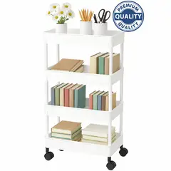 ONE PIXEL - Carrito Auxiliar Organizador Multiusos 4 Niveles 360 °Ruedas